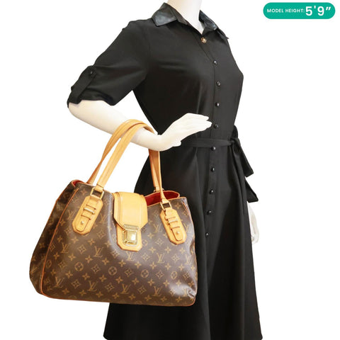 LOUIS VUITTON Griet Monogram Canvas Tote Bag Brown