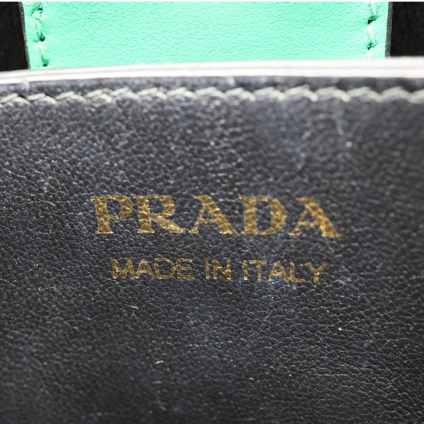 PRADA Panier Saffiano Leather Bucket Bag Green