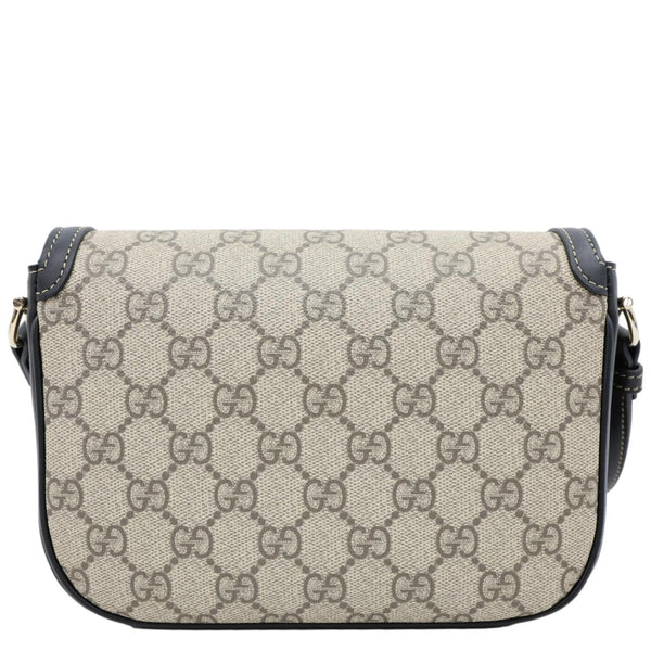GUCCI Horsebit 1955 GG Supreme Canvas Shoulder Bag Beige 602204