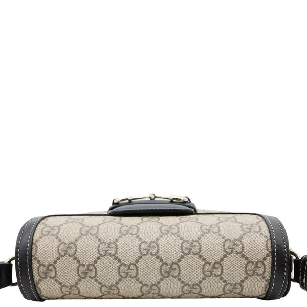 GUCCI Horsebit 1955 GG Supreme Canvas Shoulder Bag Beige 602204
