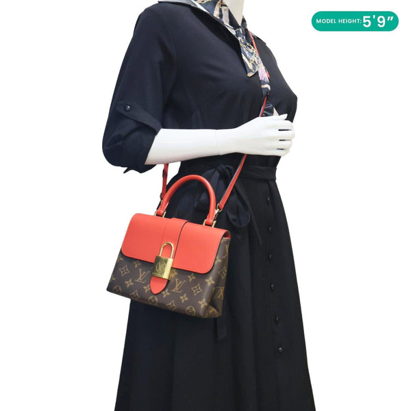 LOUIS VUITTON Locky BB Monogram Canvas Satchel Bag Brown