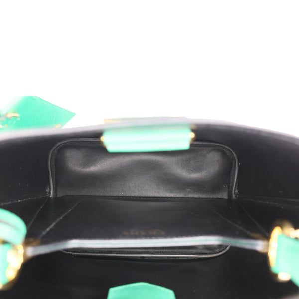 PRADA Panier Saffiano Leather Bucket Bag Green