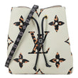 LOUIS VUITTON Neonoe MM Giant Jungle Canvas Bucket Shoulder Bag White