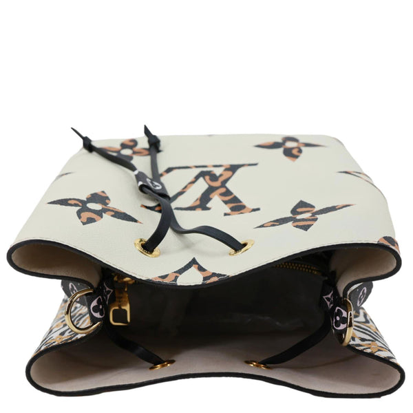 LOUIS VUITTON Neonoe MM Giant Jungle Canvas Bucket Shoulder Bag White