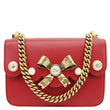 GUCCI Pearly Peony Leather Chain Shoulder Bag Red 432281