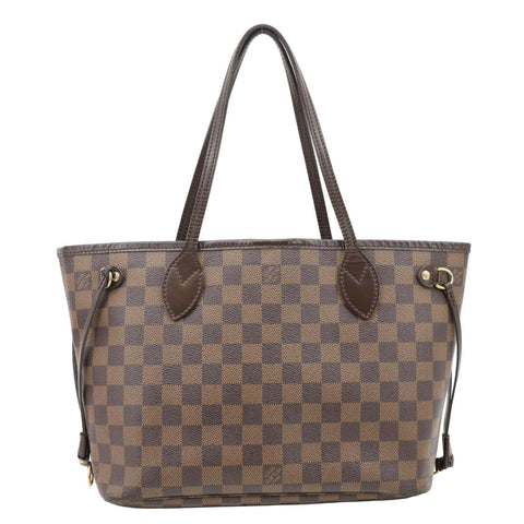 LOUIS VUITTON Neverfull PM Damier Ebene Tote Shoulder Bag Brown