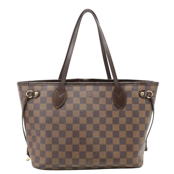 LOUIS VUITTON Neverfull PM Damier Ebene Tote Shoulder Bag Brown
