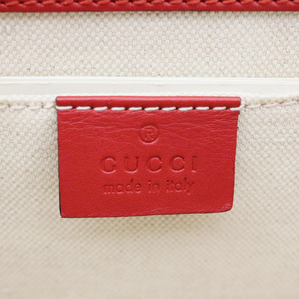 GUCCI Pearly Peony Leather Chain Shoulder Bag Red 432281
