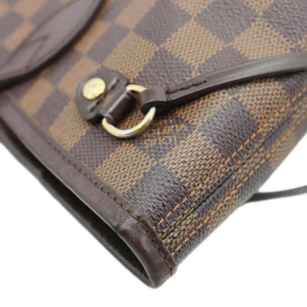 LOUIS VUITTON Neverfull PM Damier Ebene Tote Shoulder Bag Brown