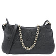 GUCCI Emblem Grainy Leather Shoulder Bag Black 815278
