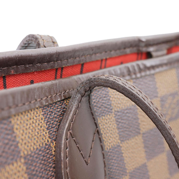 LOUIS VUITTON Neverfull PM Damier Ebene Tote Shoulder Bag Brown