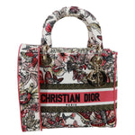 CHRISTIAN DIOR Lady D-Lite Medium Embroidered Butterfly Canvas Shoulder Bag Multicolor