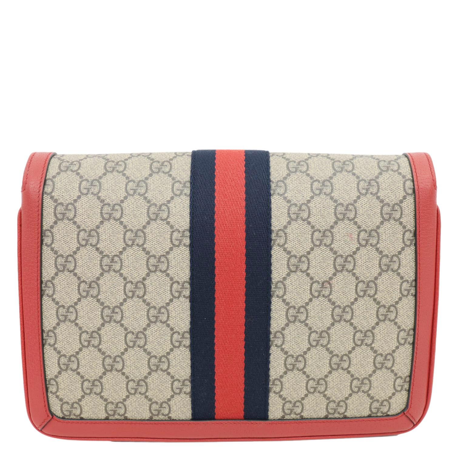 GUCCI Queen Margaret Medium GG Supreme Canvas Shoulder Bag Red 524356
