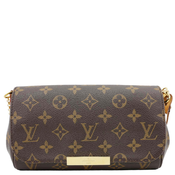 LOUIS VUITTON Favorite MM Monogram Canvas Shoulder Bag Brown