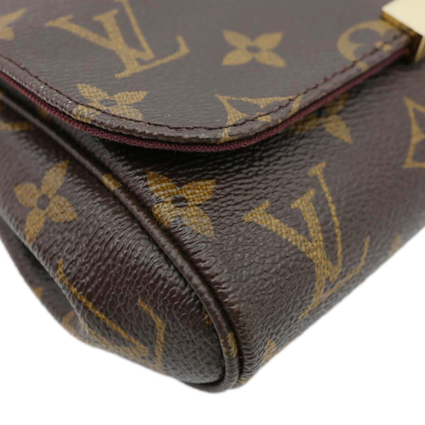LOUIS VUITTON Favorite MM Monogram Canvas Shoulder Bag Brown