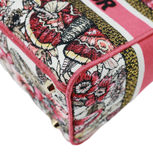CHRISTIAN DIOR Lady D-Lite Medium Embroidered Butterfly Canvas Shoulder Bag Multicolor