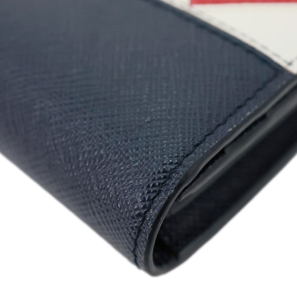 PRADA Saffiano Leather Continental Wallet Navy Blue