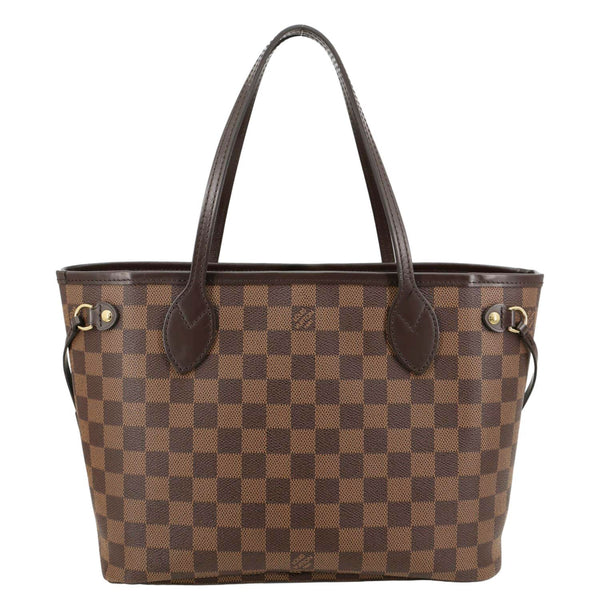 LOUIS VUITTON Neverfull PM Damier Ebene Tote Shoulder Bag Brown