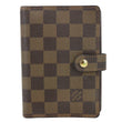 LOUIS VUITTON Agenda PM Damier Ebene Planner Cover Brown