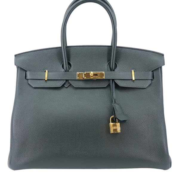 HERMES Birkin 35 Togo Leather Tote Bag Vert Cypress