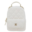 CHANEL Classic CC Mini Quilted Caviar Leather Backpack White