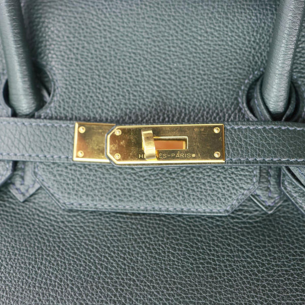 HERMES Birkin 35 Togo Leather Tote Bag Vert Cypress