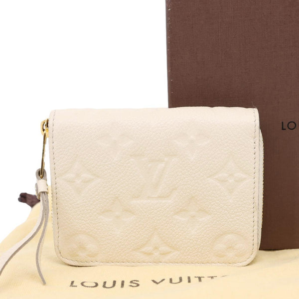 LOUIS VUITTON Zippy Coin Purse Monogram Empreinte Leather Pouch Off White