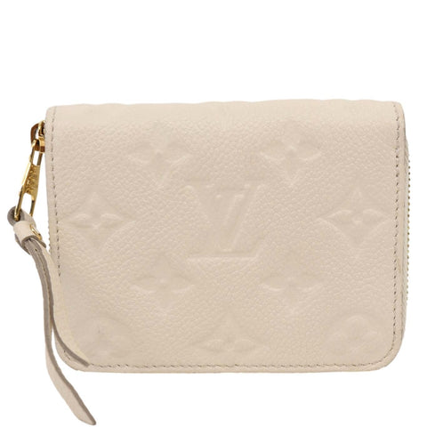 LOUIS VUITTON Zippy Coin Purse Monogram Empreinte Leather Pouch Off White