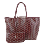 GOYARD Saint Louis PM Chevron Print Canvas Tote Bag Burgundy