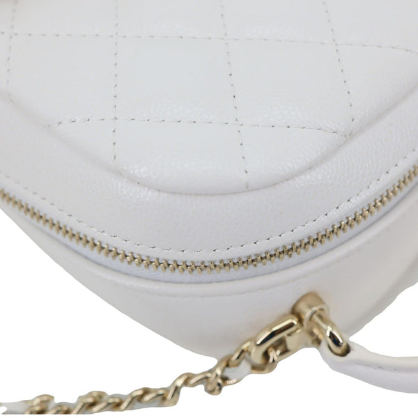 CHANEL Classic CC Mini Quilted Caviar Leather Backpack White