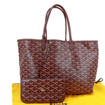 GOYARD Saint Louis PM Chevron Print Canvas Tote Bag Burgundy