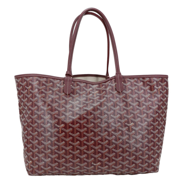GOYARD Saint Louis PM Chevron Print Canvas Tote Bag Burgundy