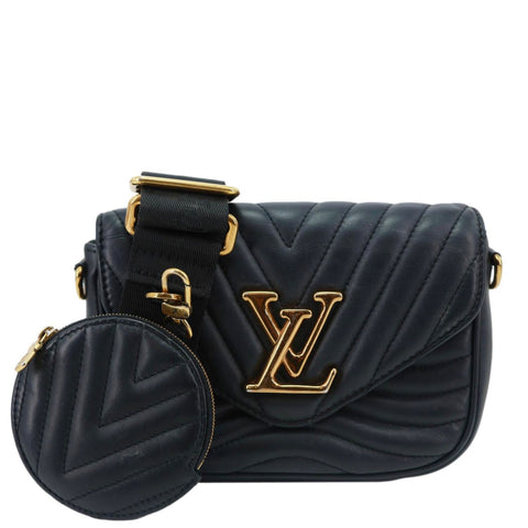 LOUIS VUITTON New Wave Multi Pochette Quilted Leather Crossbody Bag Black
