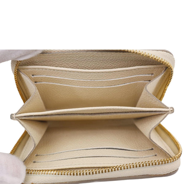 LOUIS VUITTON Zippy Coin Purse Monogram Empreinte Leather Pouch Off White