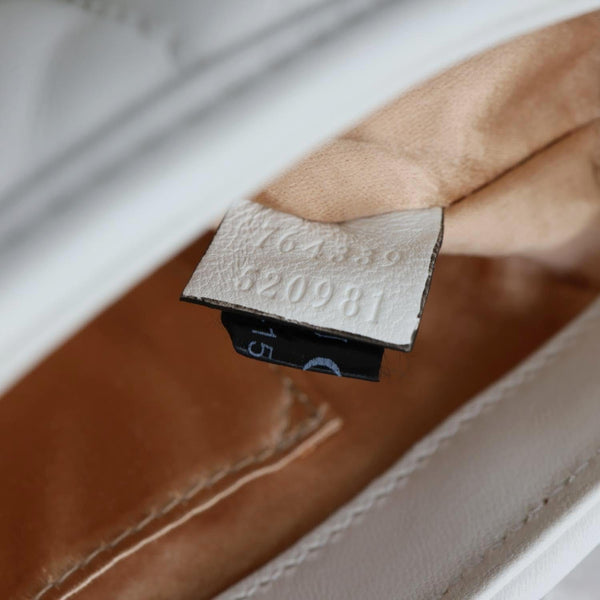 GUCCI Horsebit Quilted Lambskin Leather Chain Shoulder Bag White 764339