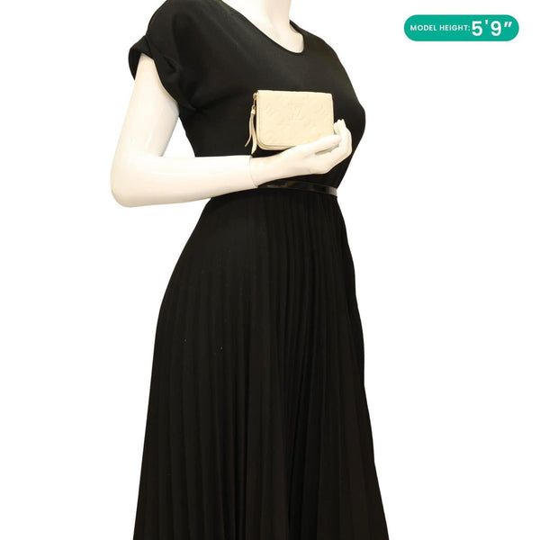 LOUIS VUITTON Zippy Coin Purse Monogram Empreinte Leather Pouch Off White