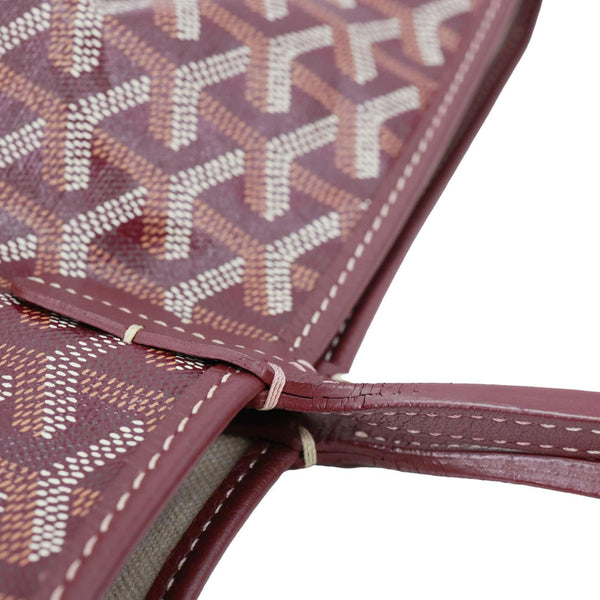 GOYARD Saint Louis PM Chevron Print Canvas Tote Bag Burgundy