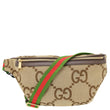 GUCCI Jumbo GG Canvas Leather Belt Bag Brown 696031