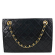 CHANEL Vintage Timeless Quilted Caviar Leather Tote Shoulder Bag Black