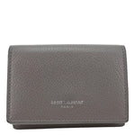 YVES SAINT LAURENT Paris Business Leather Card Case Grey