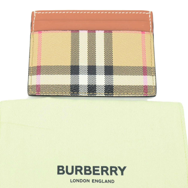 BURBERRY Vintage Check Canvas Card Holder Beige