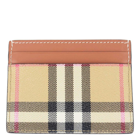 BURBERRY Vintage Check Canvas Card Holder Beige