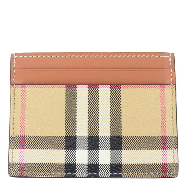 BURBERRY Vintage Check Canvas Card Holder Beige