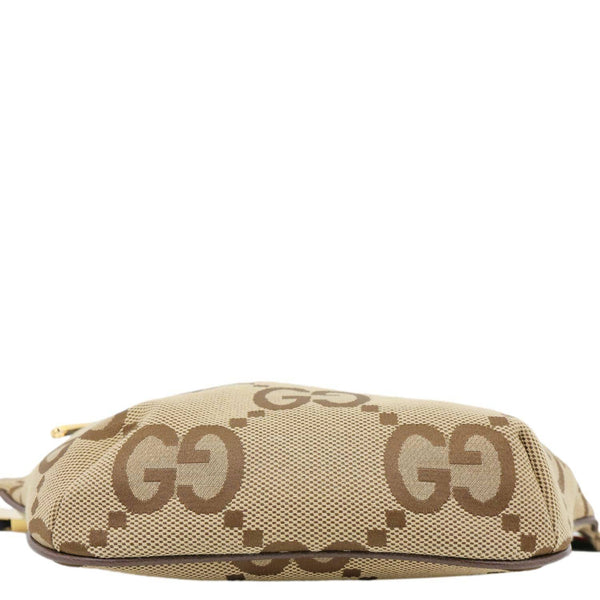 GUCCI Jumbo GG Canvas Leather Belt Bag Brown 696031