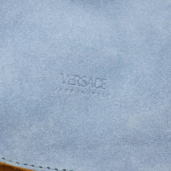 VERSACE Protea Suede Shoulder Bag Blue