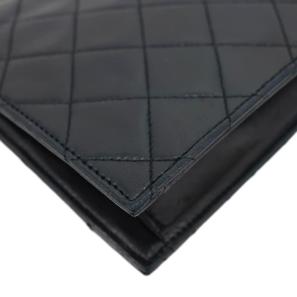 CHANEL Vintage Timeless Quilted Caviar Leather Tote Shoulder Bag Black