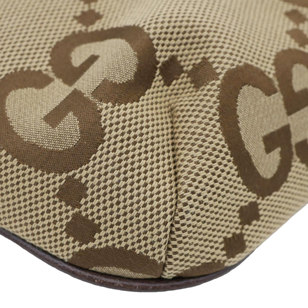 GUCCI Jumbo GG Canvas Leather Belt Bag Brown 696031