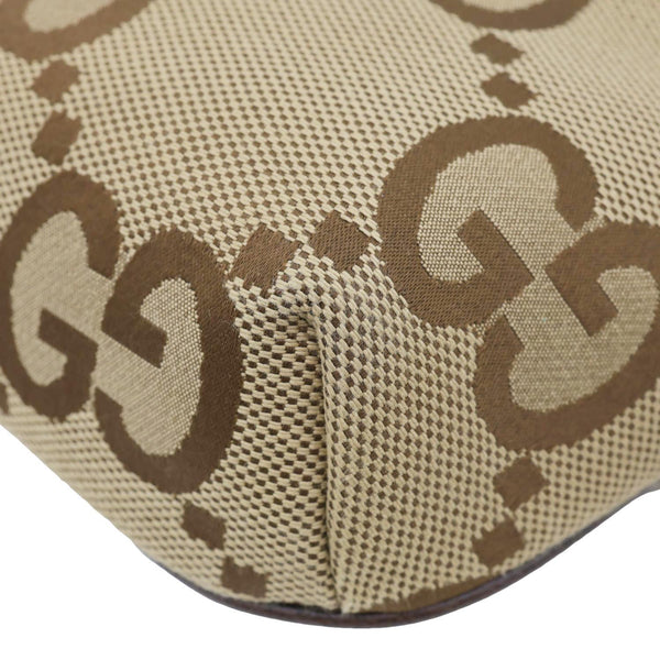 GUCCI Jumbo GG Canvas Leather Belt Bag Brown 696031