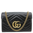 GUCCI GG Marmont Mini Matelasse Leather Crossbody Bag Black 474575