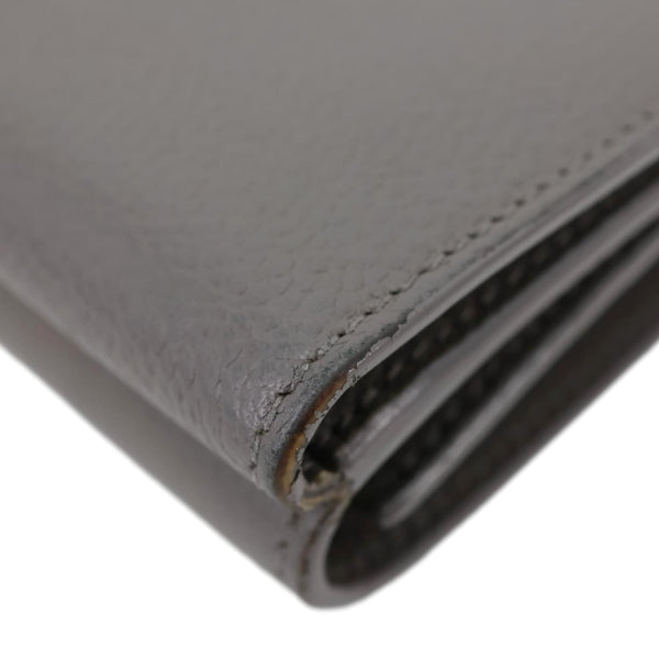 YVES SAINT LAURENT Paris Business  Leather Card Case Grey